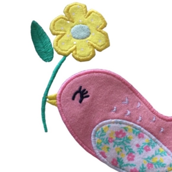 CARTER’s Romper Snap Up Bird Flower Striped Light Aqua Baby Size 18 Months NWT - Picture 2 of 9